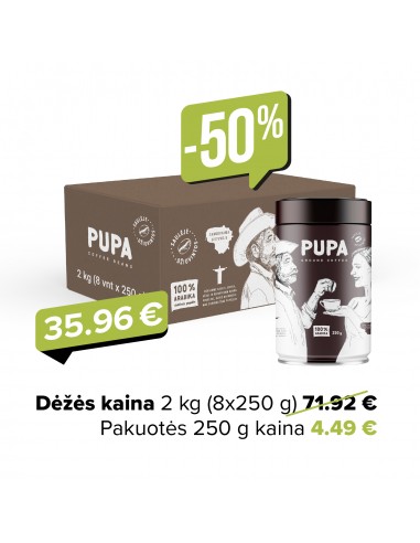 Malta kava Pupa skardoje, 8 vnt po 250g