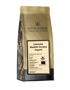 Colombia medellin excelso organic auksinė kavos pakuotė